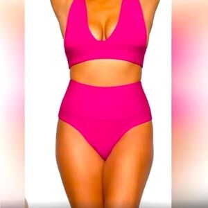 SKIMS Magenta Swim 3X **2 bottoms and top**